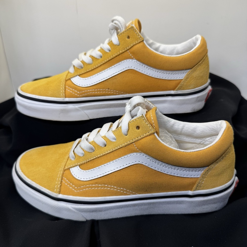 Vans Old Skool Shoes US Men's 4.5 Women's 6 Yellow/White Skateboard Shoes